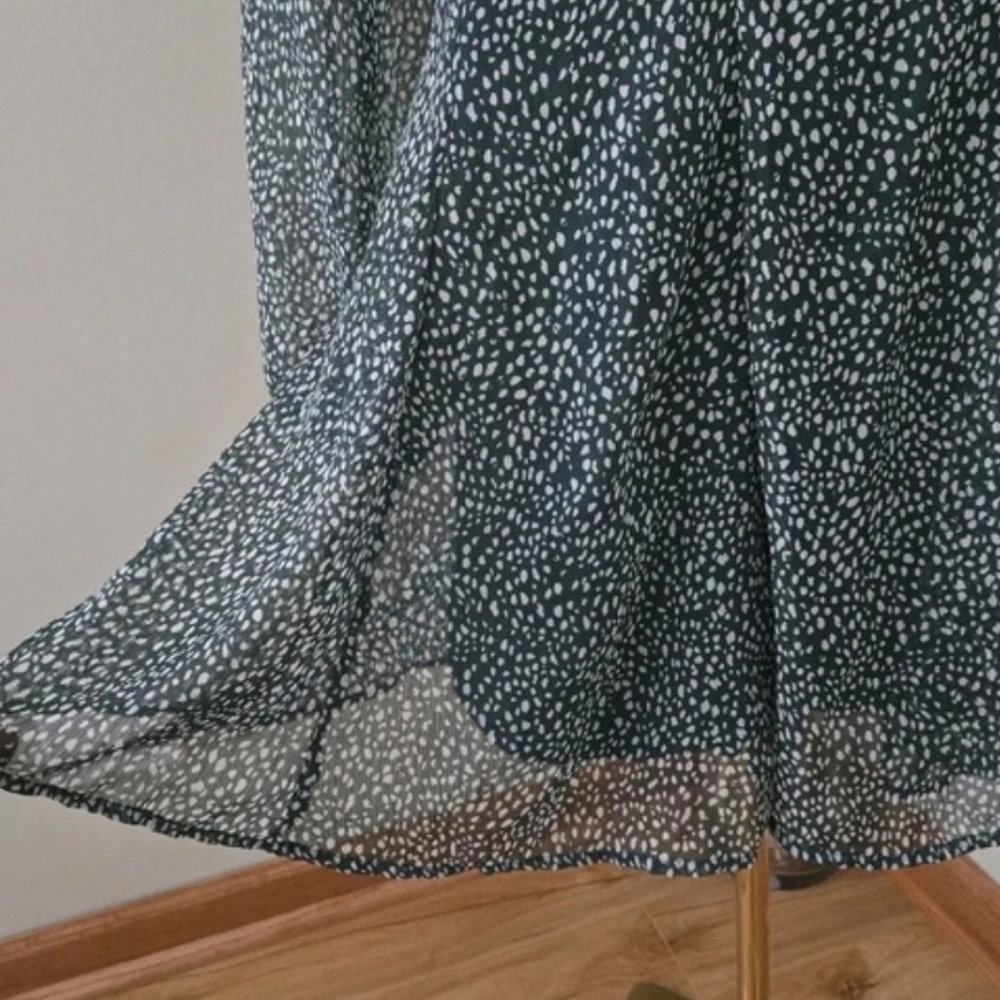 Joie Arctic Animal Spot Balloon Long Sleeve Green Dress sz MEDIUM - Picture 7 of 10
